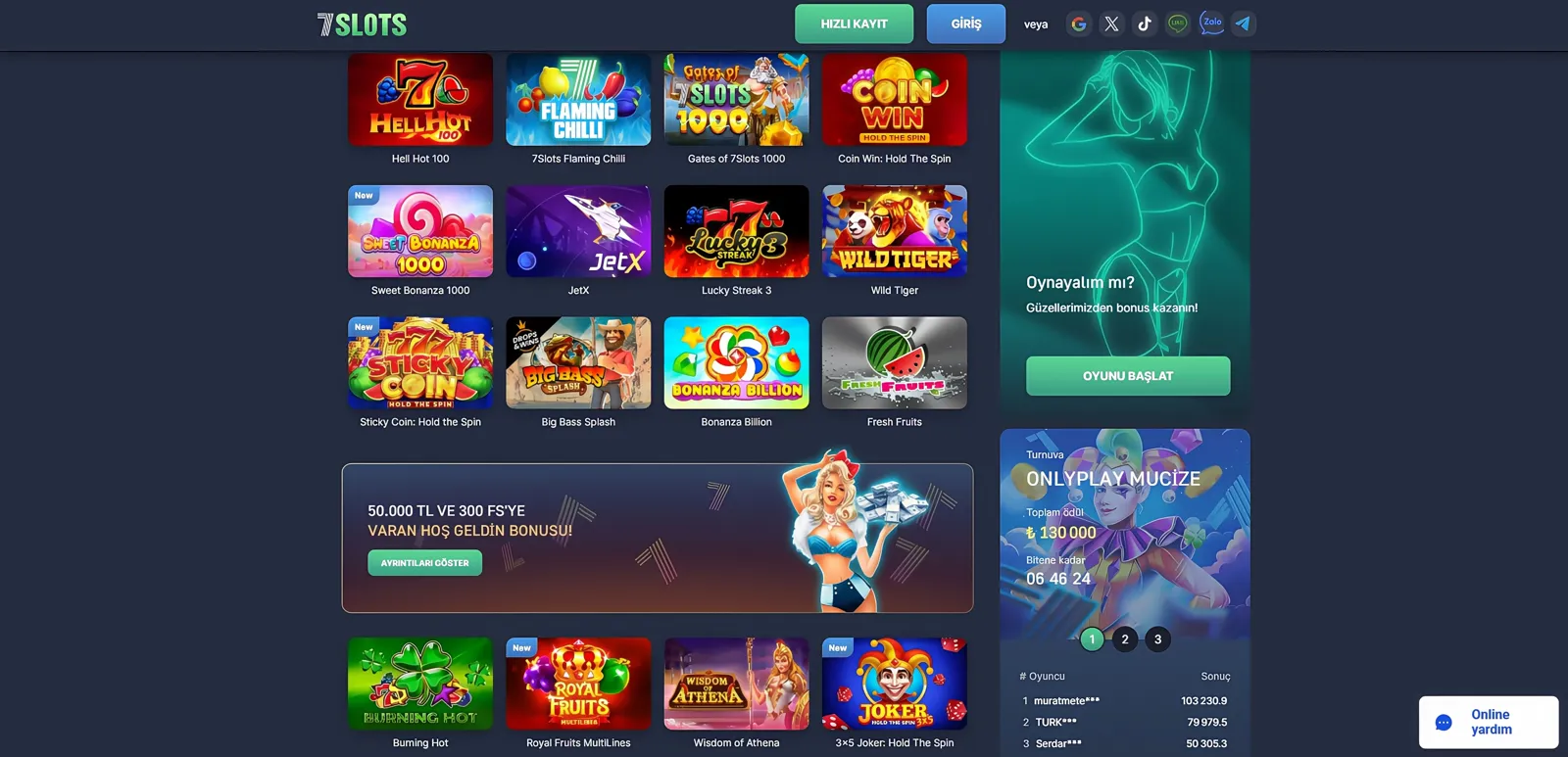 🏆 Turnuvalar ve Özel Etkinlikler – 7slots